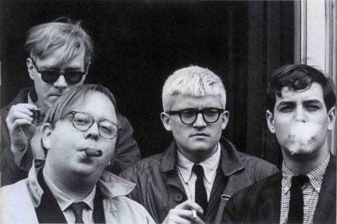 Andy Warhol, Henry Geldzahler, David Hockney and Jeff Goodman, 1963 - foto  Dennis Hopper