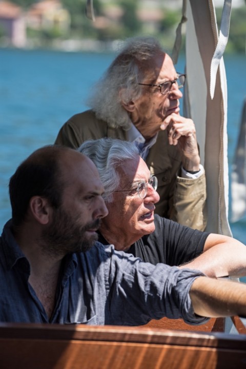 The Floating Piers - Christo (right) with Project Director Germano Celant (center) and Vladimir Yavachev (left)