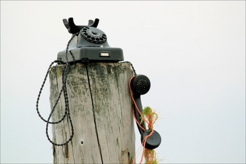 Un vecchio telefono a ghiera