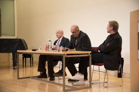 Miroslaw Balka e Joseph Rykwert alla British School at Rome – photo Antonio Palmieri