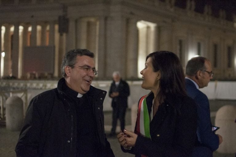 Roma, Piazza San Pietro. La nuova illuminazione di Osram. Foto Ofelia Sisca