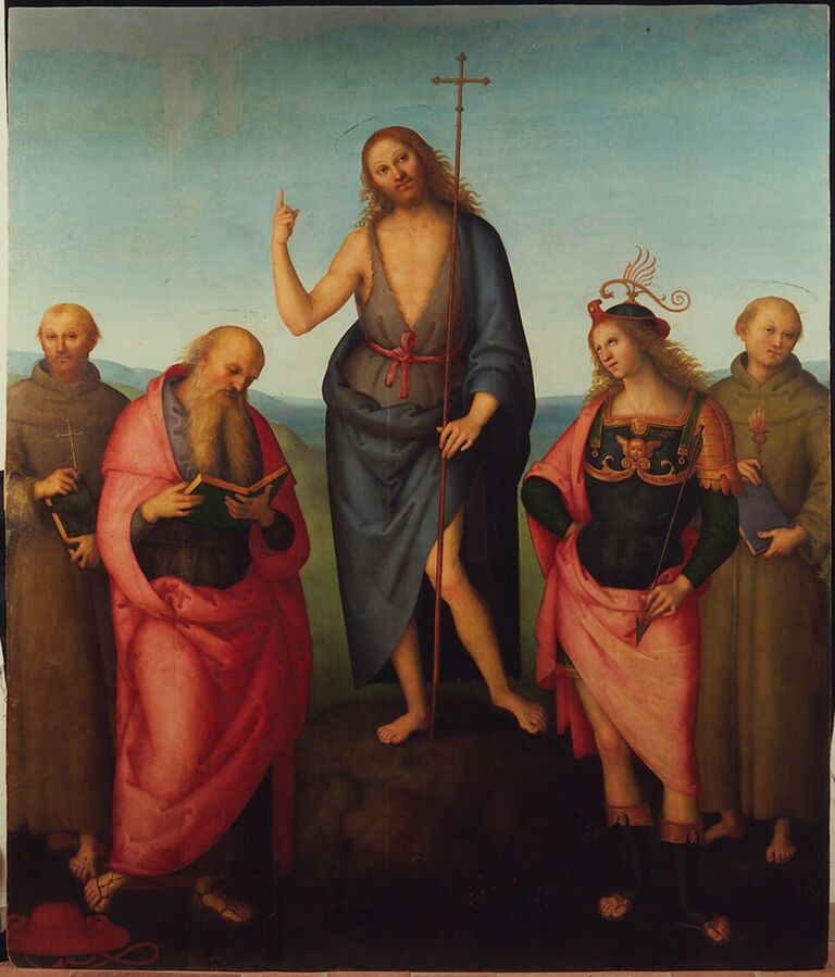 Perugino San Giovanni Battista E I Santi Francesco Girolamo Sebastiano E Antonio Da Padova 1510 Ca Perugia Galleria Nazionale Dell Umbria Artribune