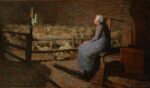 Giovanni Segantini , All'ovile, olio su tela, 68 x 115 cm
