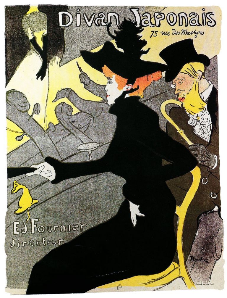 Henri de Toulouse-Lautrec, Divan Japonais, 1892-93, litografia, manifesto, collezione privata