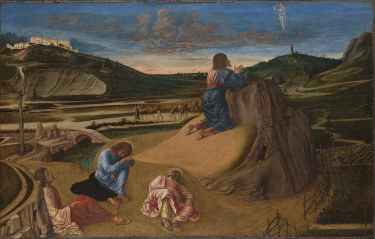 Giovanni Bellini, The Agony in the Garden, about 1460–5, Egg tempera on panel, 80.4 × 127 cm, The National Gallery, London © The National Gallery, Londra