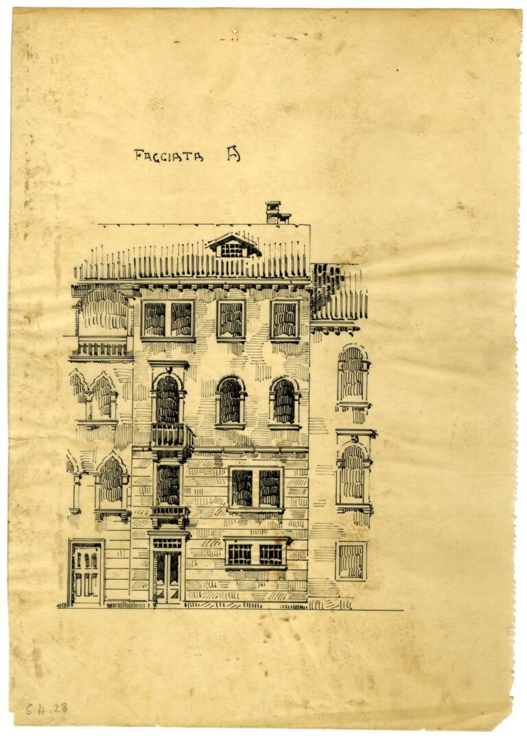 Paolo Bertanza, Sant'Elena, progetto di facciata, archivio Ater, Venezia