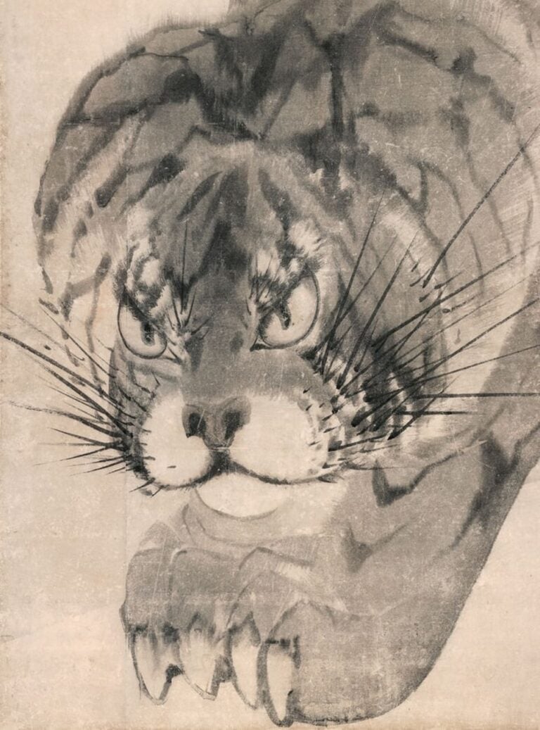 Nagasawa Rosetsu, Tigre, 1786. Dettaglio da una serie di 6 pareti mobili, Muryōji, Kushimoto