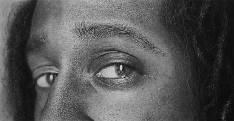 Kelvin Okafor, Eyes of Simon, 2013, Pencil on A4 archival paper © Kelvin Okafor