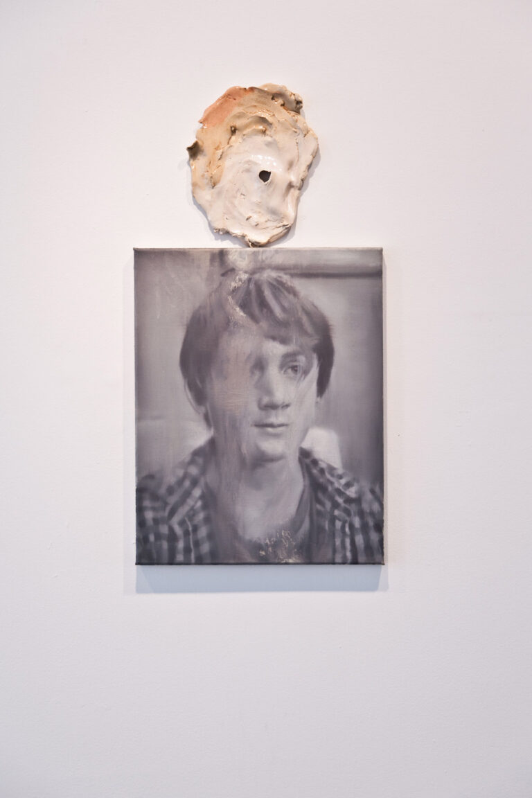 Tom Gidley, Pacifist, 2012, Oil on linen, glazed ceramic © Tom Gidley Courtesy of the Saatchi Gallery, London