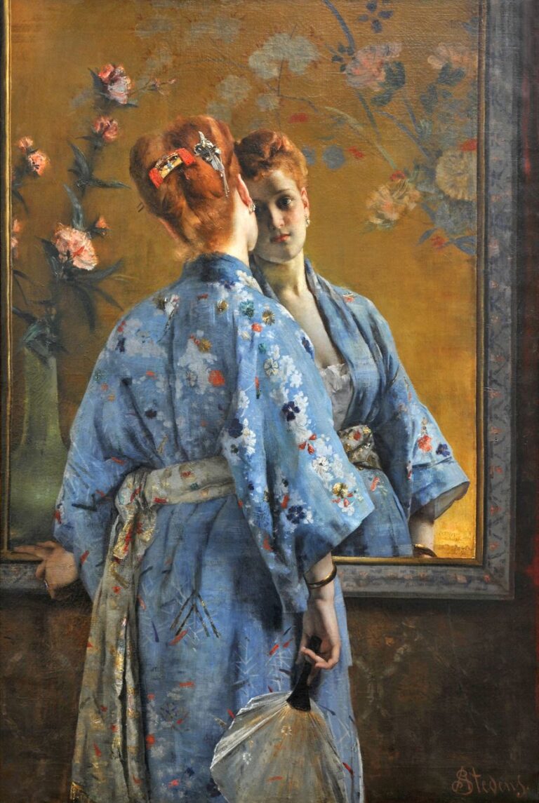 Alfred Stevens, La parisienne japonaise, 1872 © Musée des Beaux-Arts de La Boverie, Lüttich