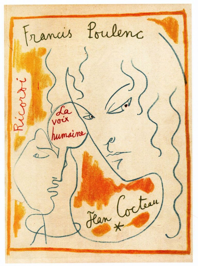 Copertina di Jean Cocteau per La voix humaine di Francis Poulenc, 1959