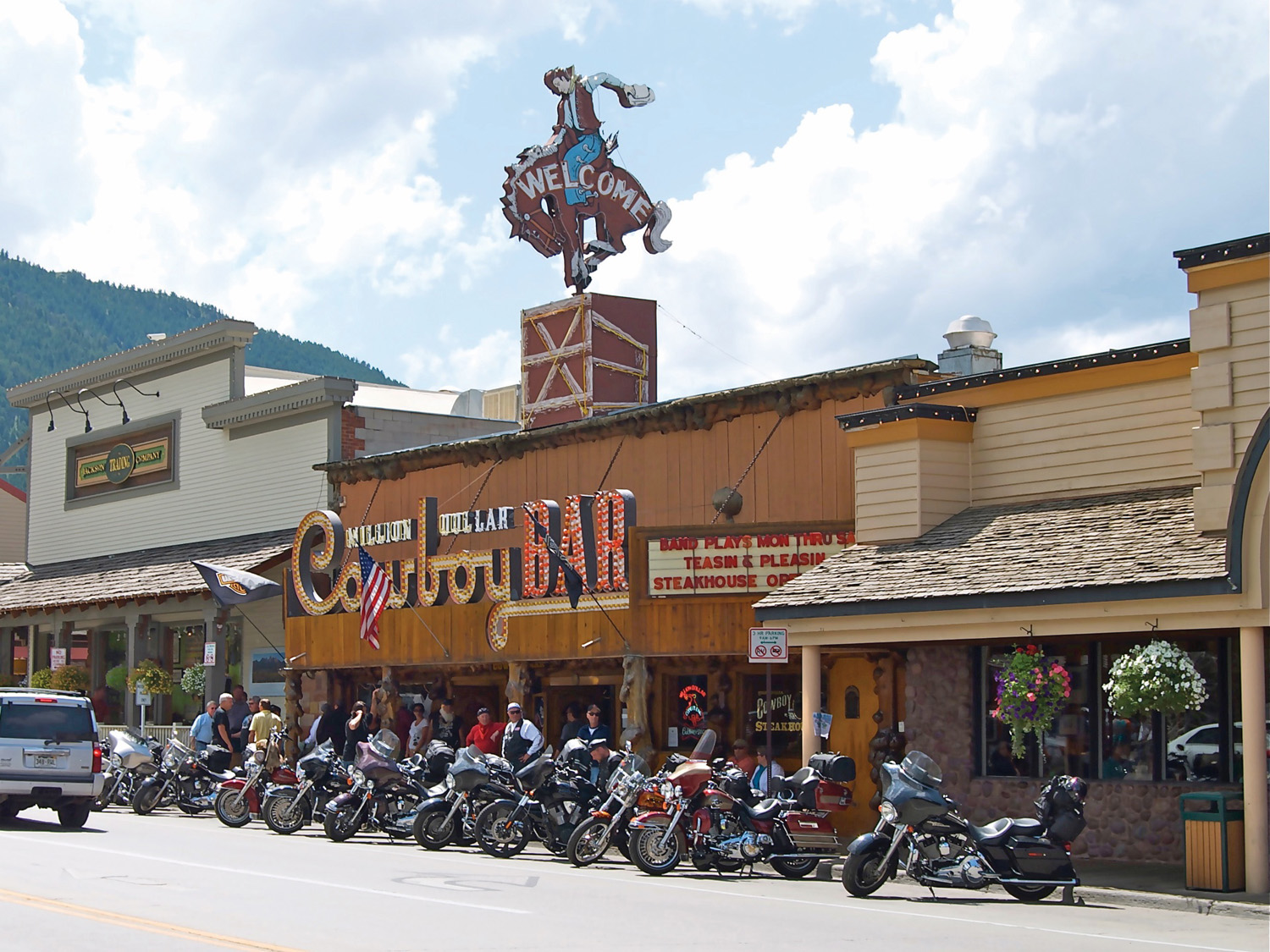 The famous Million Dollar Cowboy Bar in downtown Jackson Hole, in