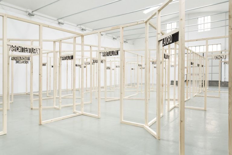 Michelangelo Pistoletto. Comunicazione. Le porte di Cittadellarte. Installation view at Galleria Giorgio Persano, Torino 2018. Photo Nicola Morittu. Courtesy Galleria Giorgio Persano