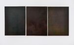 Giulio Saverio Rossi, Tentativo N°1,2,3 di dipingere quello che vedo con gli occhi chiusi, 2016, olio su tela, trittico, 70 x 160 cm