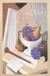 Gino Severini, Bodegón con bowl de fruta e instrumento de viento, Galería Cisne