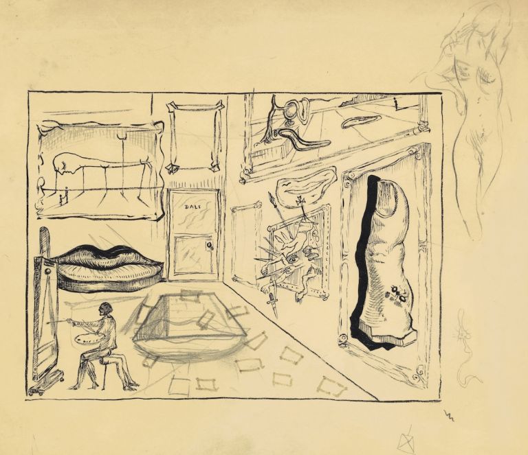 Salvador Dali, Atelier de l'artiste (étude pour Destino de Walt Disney), 1947, Alcolea Nonell