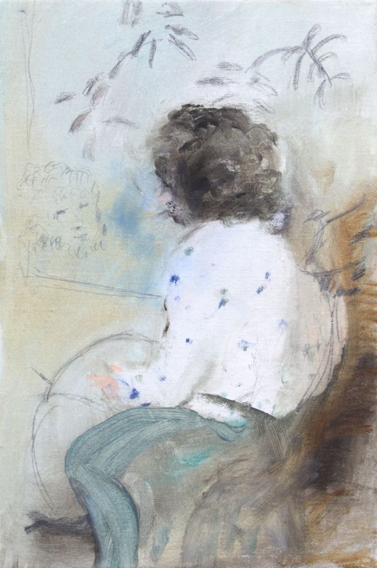 Jacopo Casadei, Monica, 2015, olio su tela, 30 x 20 cm