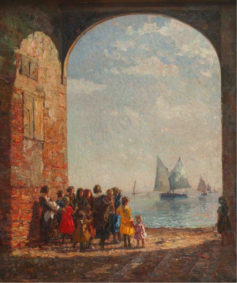 Beppe Ciardi, Il ritorno delle barche da pesca, 1920 ca. Milano, Collezione privata. Courtesy Galleria Bottegantica
