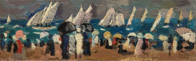 Moses Levy, Folla alla regata, 1919. Collezione privata, Viareggio
