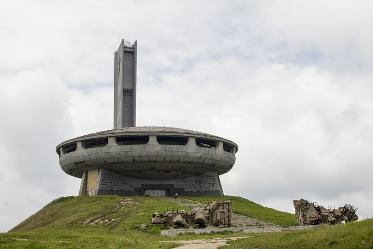 Front view of Buzludzha Monument. Copyright Notice: © Dora Ivanova – Courtesy The J. Paul Getty Trust