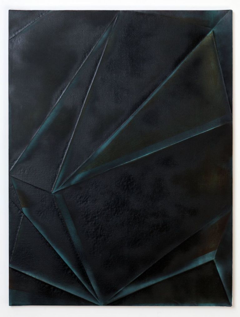 Stanislao Di Giugno, Untitled deserted corners #8, 2016, mixed media on juta, 120x90 cm