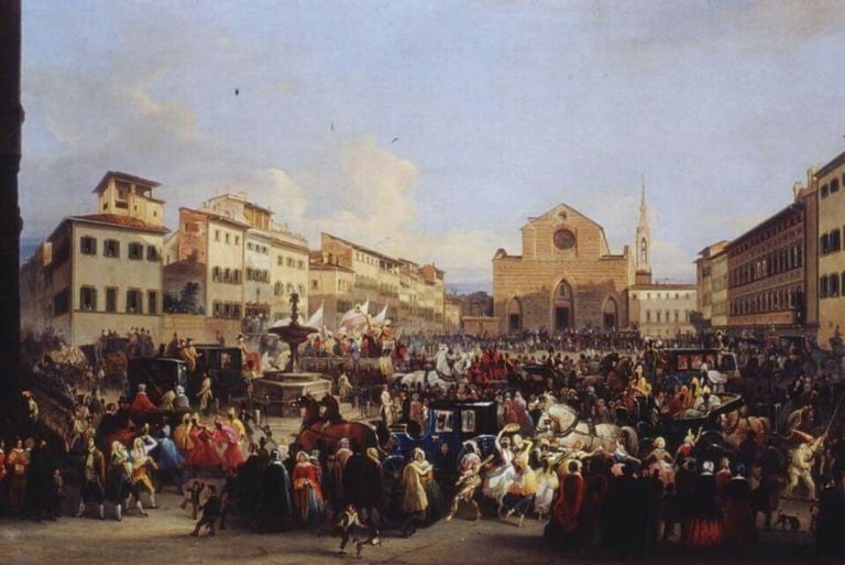 Giovanni Signorini, Berlingaccio in piazza Santa Croce, 1846