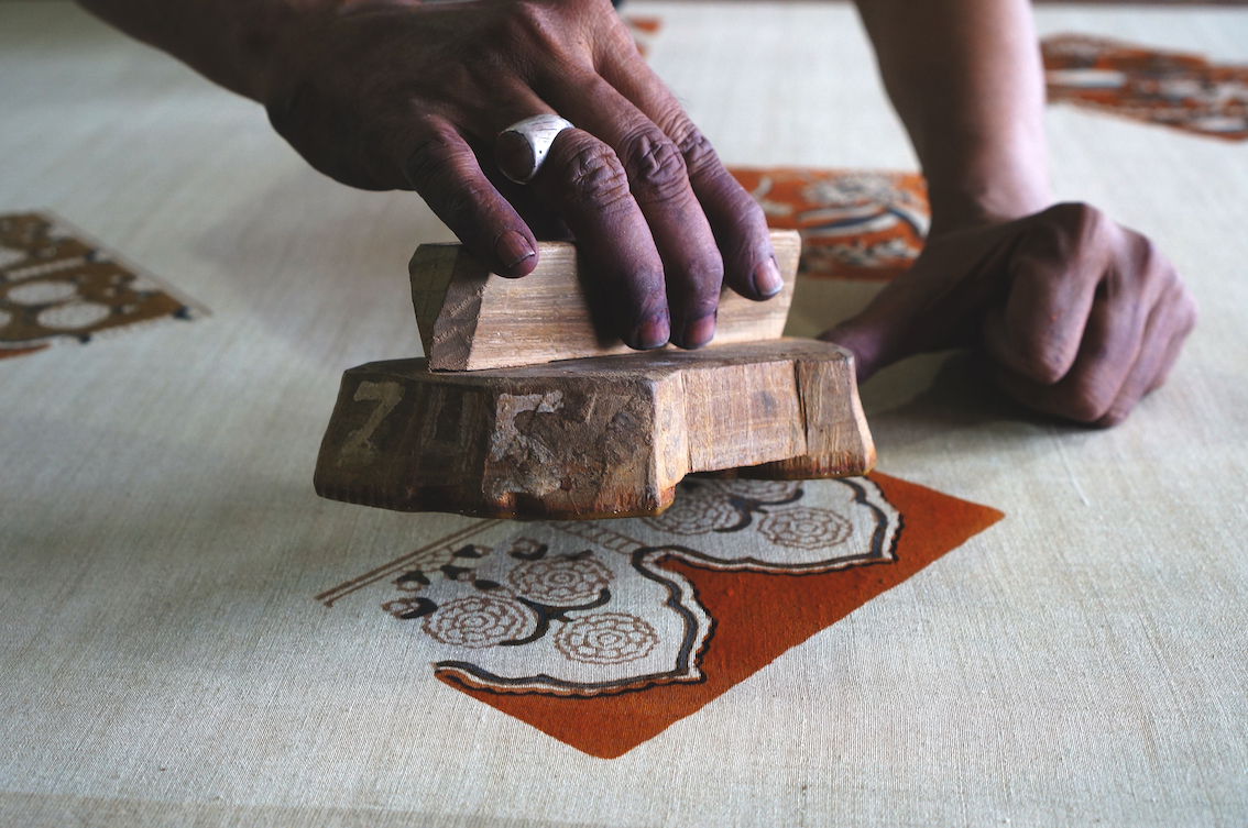 Sarfraz, India - Ajrakh Block Printing. Courtesy of VAWAA