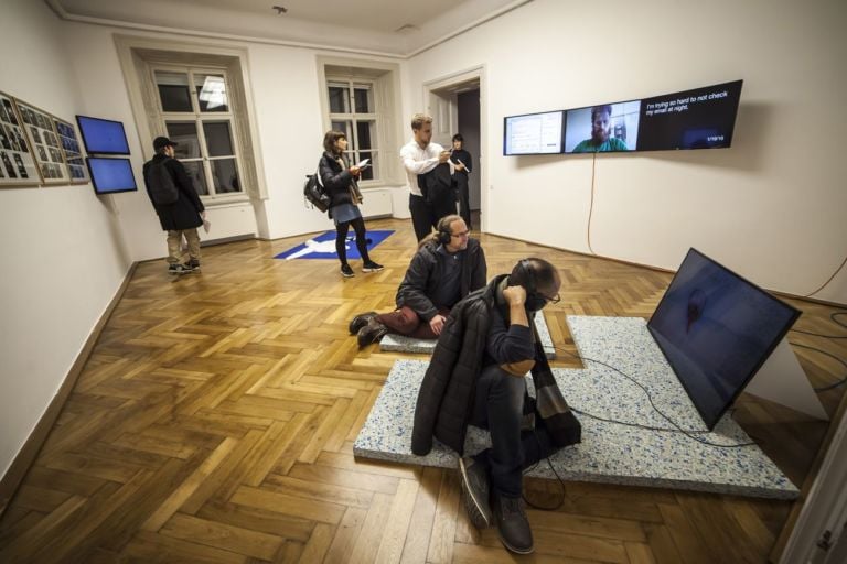 Hyperemployment. Installation view at MGLC International Centre of Graphic Arts, Lubiana 2019. Photo Urška Boljkovac Archive MGLC Aksioma