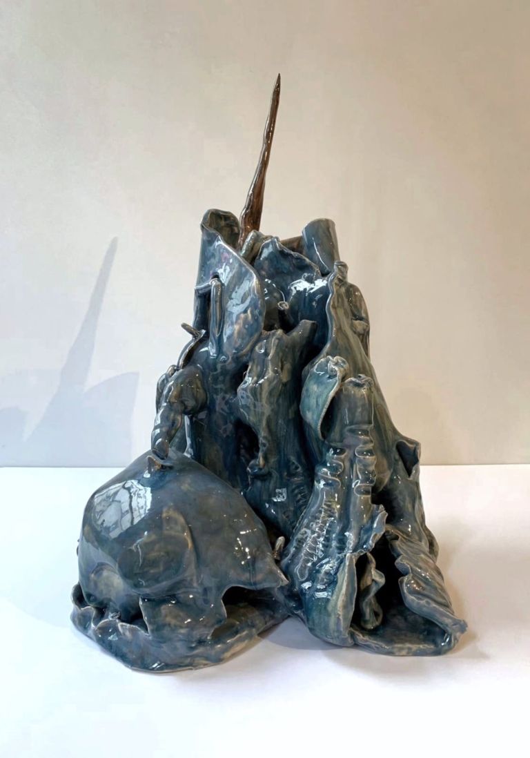 Michele Ciacciofera, Earth Island #3, 2019, glazed ceramic, 50x36x29 cm