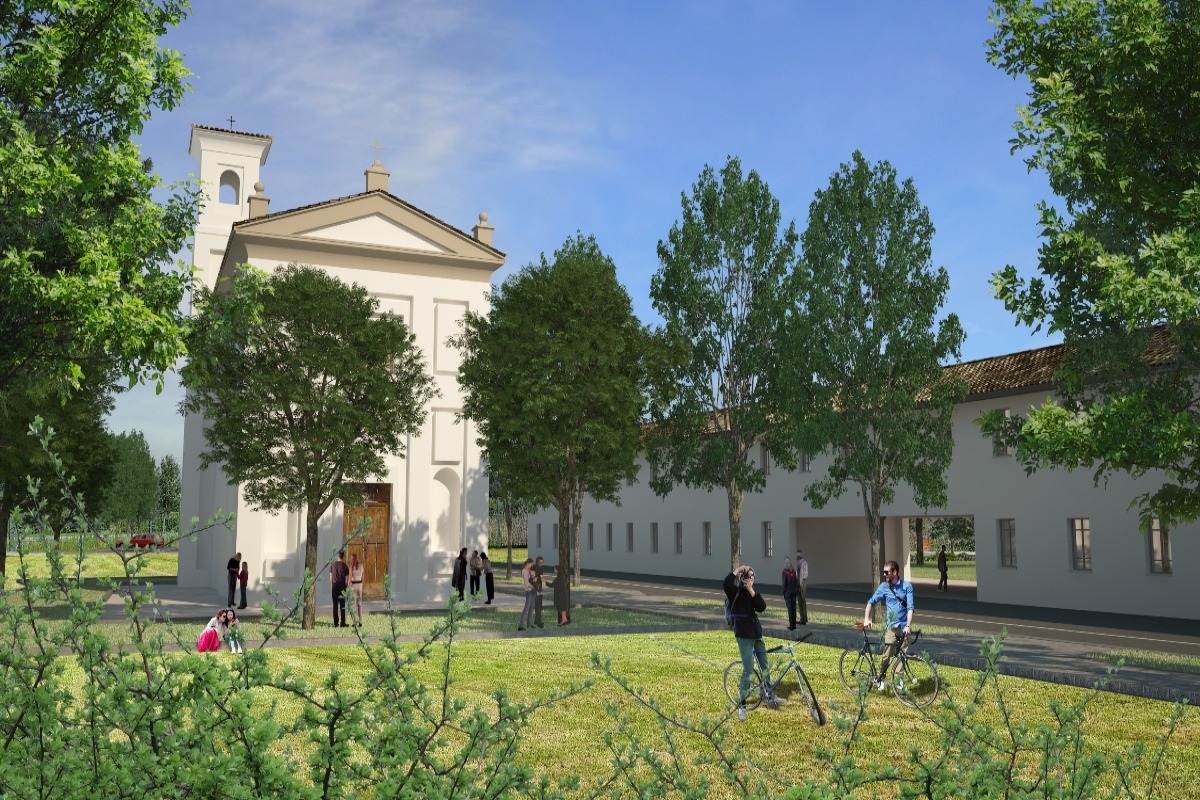 Il rendering del Comune di Milano della chiesa di Macconago restaurata