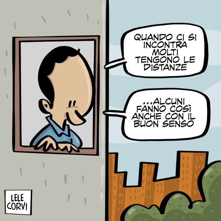 Una vignetta di Lele Corvi per ARTRIBUNE. Courtesy l'artista