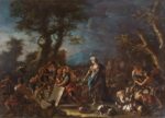 Domenico Brandi, Rebecca ed Eleazaro al pozzo, olio su tela, cm 127x180. Courtesy Blindarte