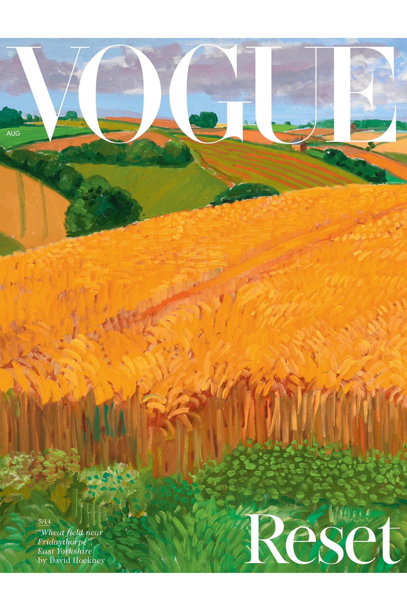 La cover di David Hockney per British Vogue - immagine via www.vogue.co.uk