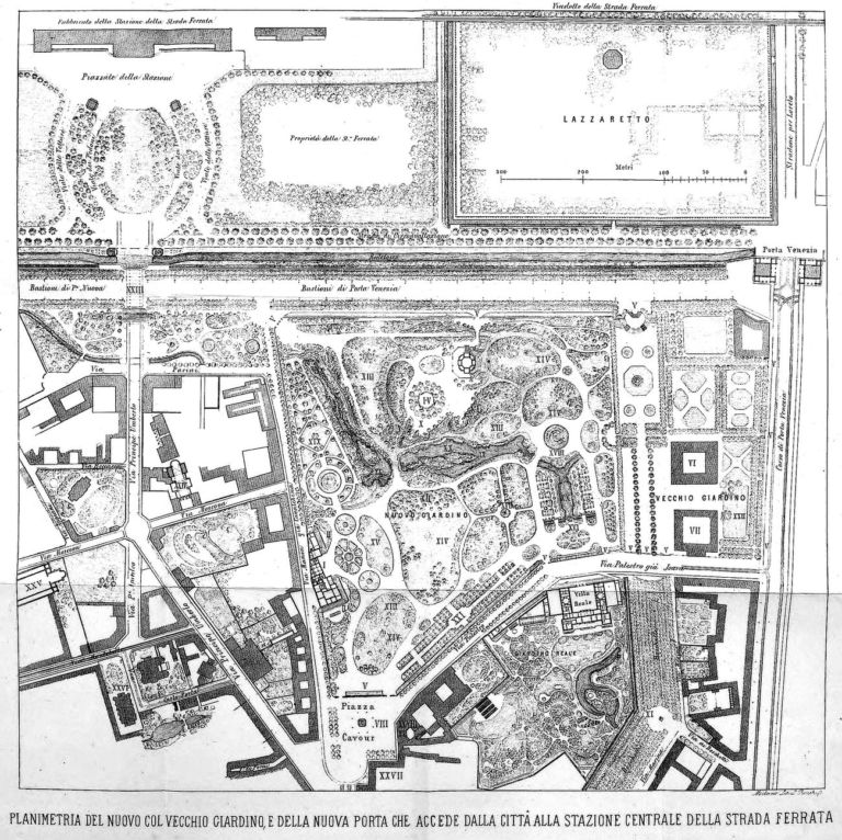 Mappa storica. Giardini Pubblici a Milano