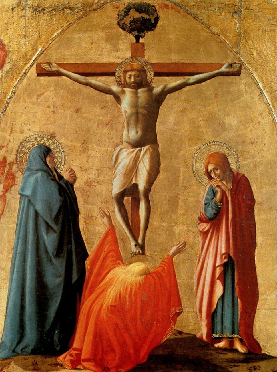 Masaccio, Crocifissione, 1426, tavola, 83x63 cm. Museo nazionale di Capodimonte, Napoli