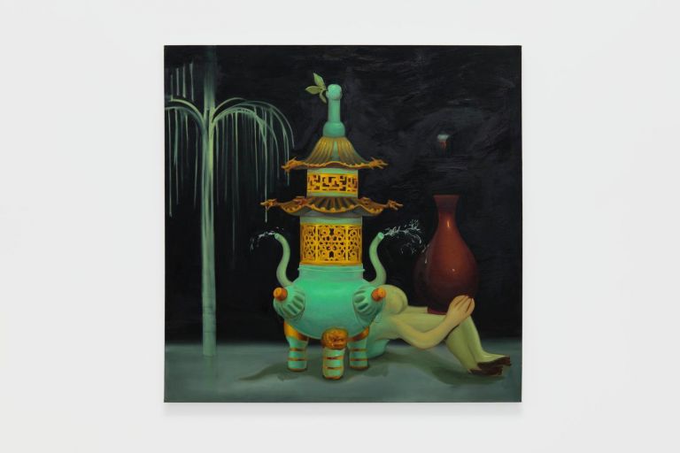 Dominique Fung What's Left Behind 2020 oil on canvas 152,4 × 152,4 cm Collezione Taurisano