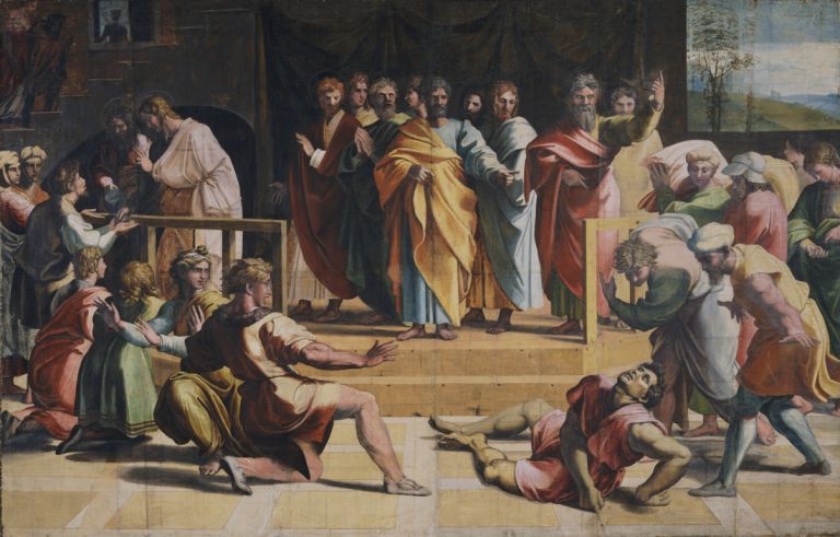 Raphael Cartoon, The Death of Ananias. Photo (c) V&A. Courtesy Royal Collection Trust Her Majesty Queen Elizabeth II 2021