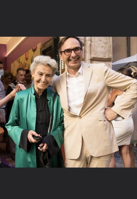 Il curatore Gianluca Marziani assieme a Barbara Alberti