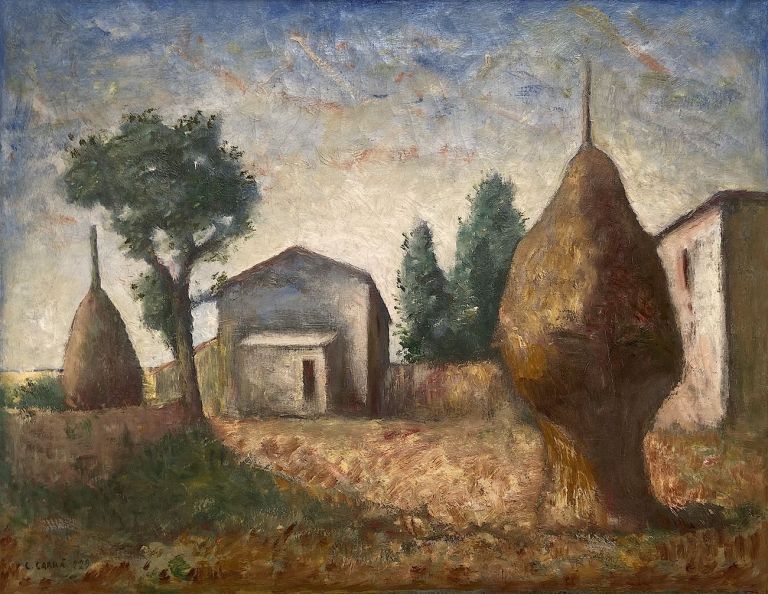 Carlo Carrà, I pagliai, 1929. Courtesy Galleria Ricci Oddi, Piacenza