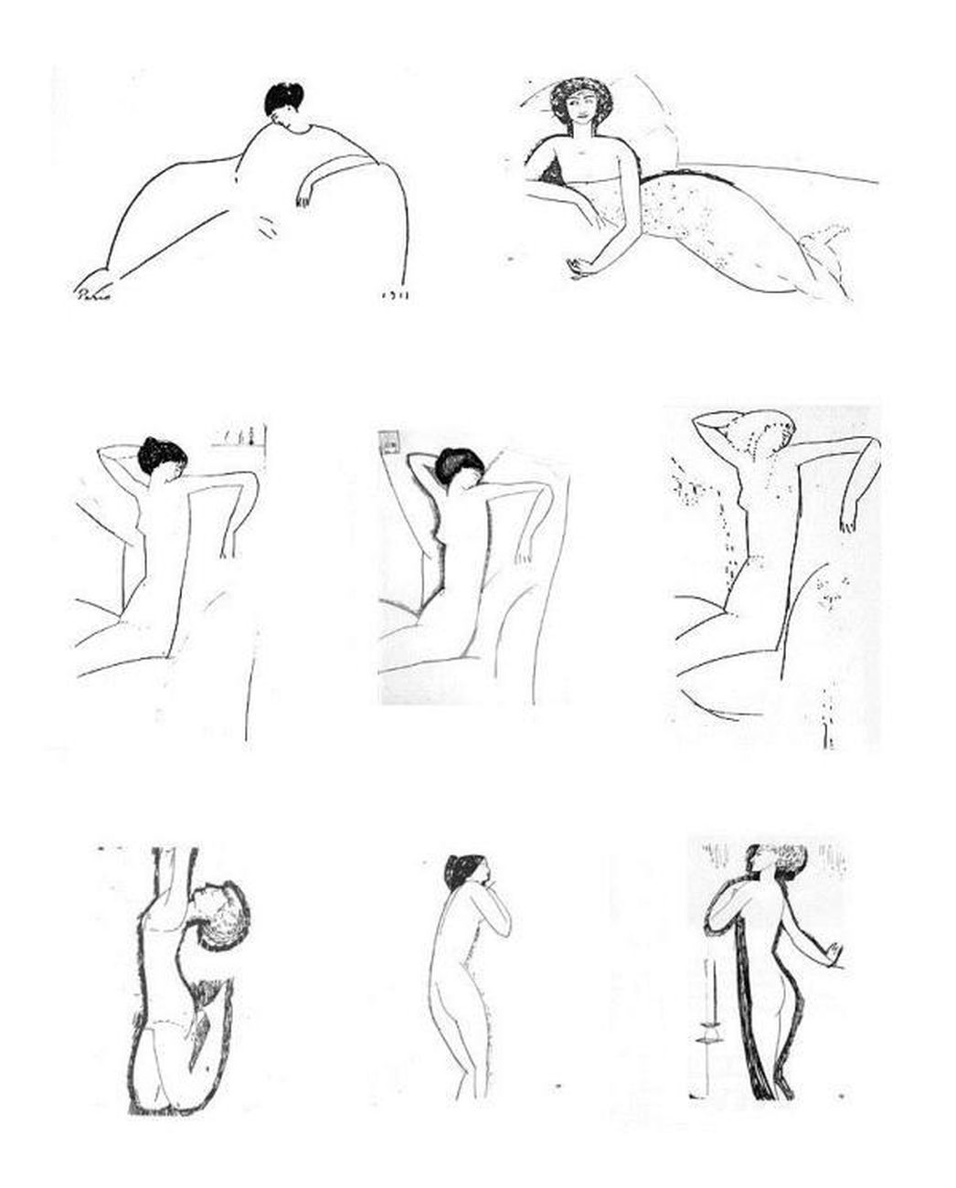 Schizzi di Amedeo Modigliani che ritraggono Anna Achmatova