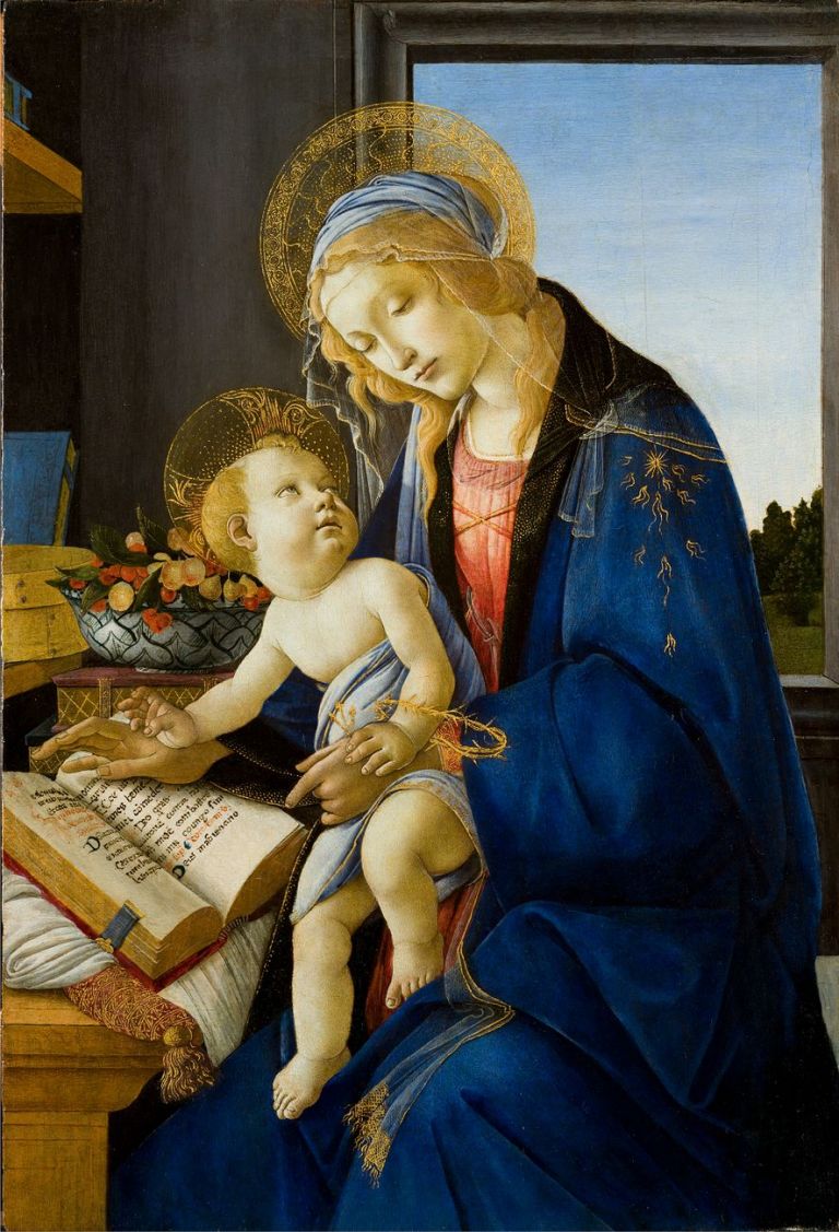 Alessandro Filipepi detto Botticelli, Madonna col Bambino detta Madonna del libro, 1482-83 ca., tempera su legno, cm 58x39,6. Milano, Museo Poldi Pezzoli. Photo © Museo Poldi Pezzoli – fotodarte