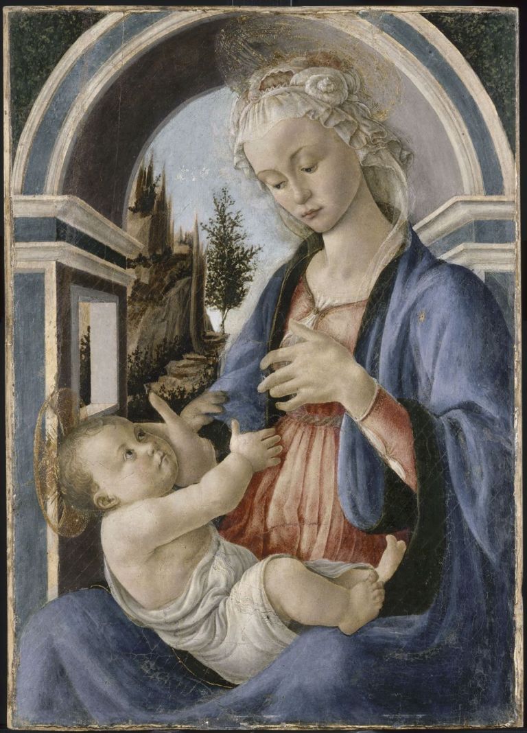 Alessandro Filipepi detto Botticelli, Madonna col Bambino detta Madonna Campana, 1467-1470 ca., tempera su legno, cm 72x51. Avignone, Musée du Petit Palais. Photo © RMN-Grand Palais - René-Gabriel Ojéda