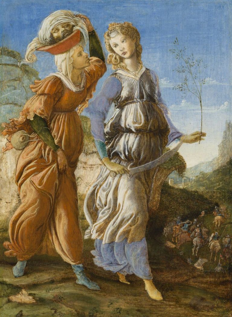 Alessandro Filipepi detto Botticelli & Filippino Lippi, Ritorno di Giuditta a Betulia (recto), 1469-70, tempera su legno, cm 29,2x21,6. Cincinnati, Cincinnati Art Museum