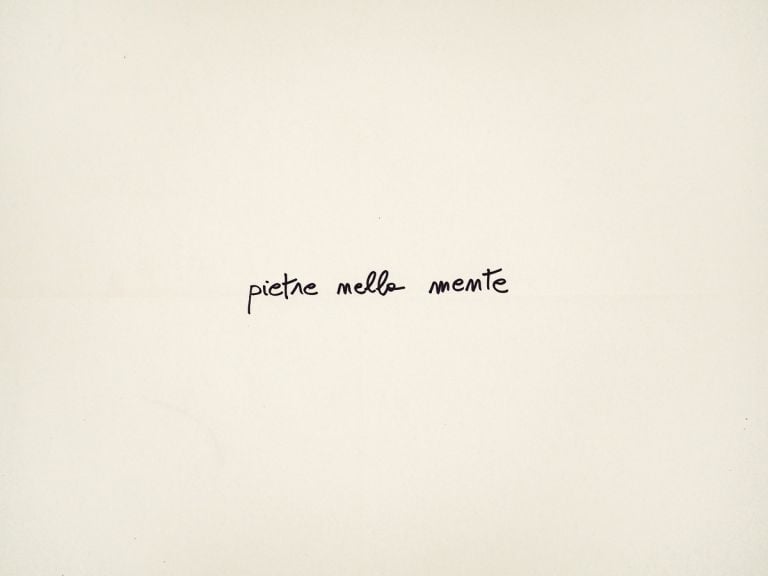 Cesare Viel, Pietre nella mente, 2021, pennarello su carta da pacchi, 100x140 cm. Courtesy Cesare Viel e Galleria Milano