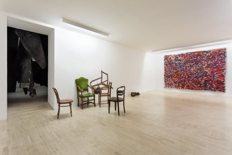 Oscar Murillo. Spirits and Gestures. Exhibition view at Fondazione Memmo, Roma 2021. Courtesy the artist & Fondazione Memmo. Photo Daniele Molajoli