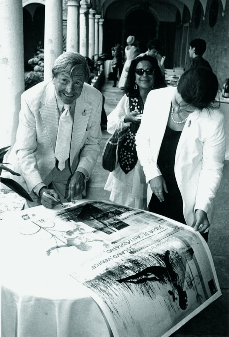 Robert Rauschenberg, Adelina von Fürstenberg e Agnes Kohlmeyer, San Lazzaro degli Armeni, Venezia, 1996 © Franz Egon von Fürstenberg