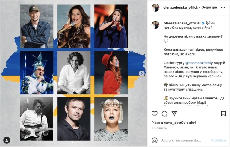 dall'account Instagram di Olena Zelenska