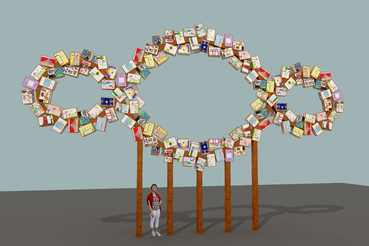 Michelangelo Pistoletto, Terzo Paradiso, 2022, rendering dell’opera Courtesy l’artista 