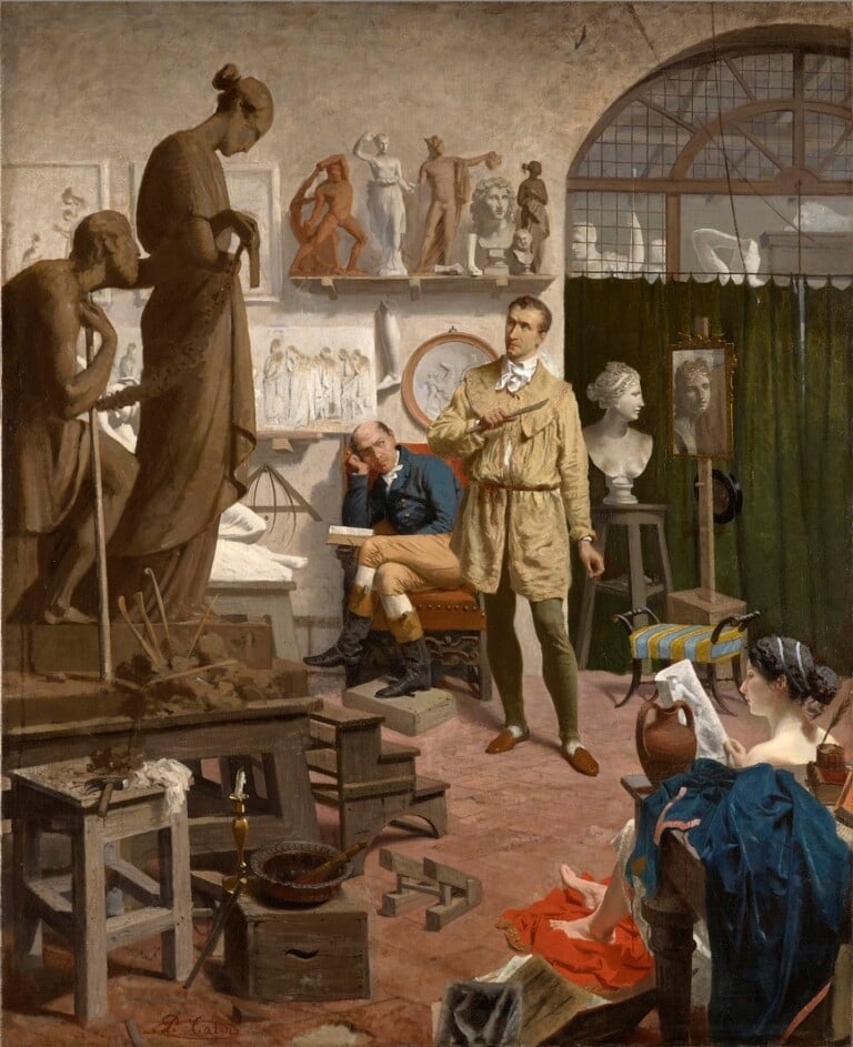 Pompeo Calvi, L'interno dell'atelier di Canova, 1880 c. Courtesy di collezione privata