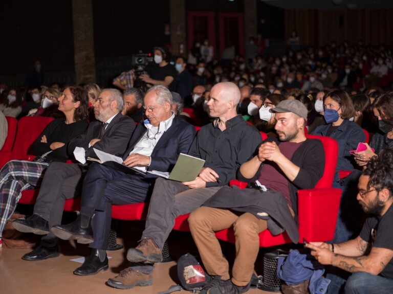 William Kentridge durante la presentazione della lectio magistralis, Accademia delle Belle Arti, Palermo, 2022. Photo Cristina Borinski